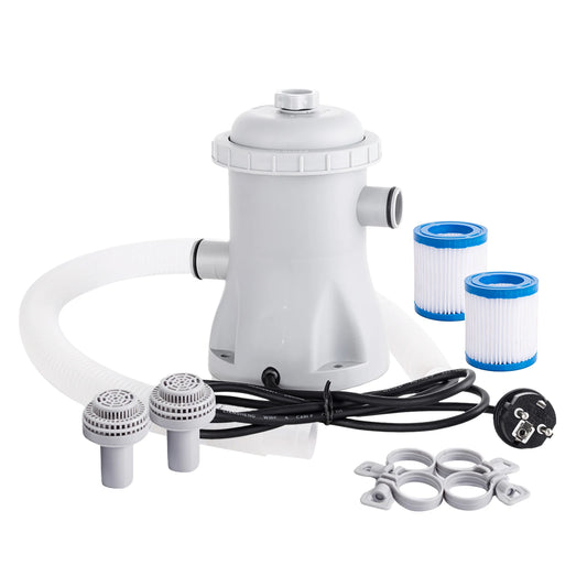 Beach Camp Pool Filter Pump 330 GPH Paddling Pool Electric Water Pump With 2 Pool Filter Cartridge Pool Pumps Above Ground Pool Filter Pump