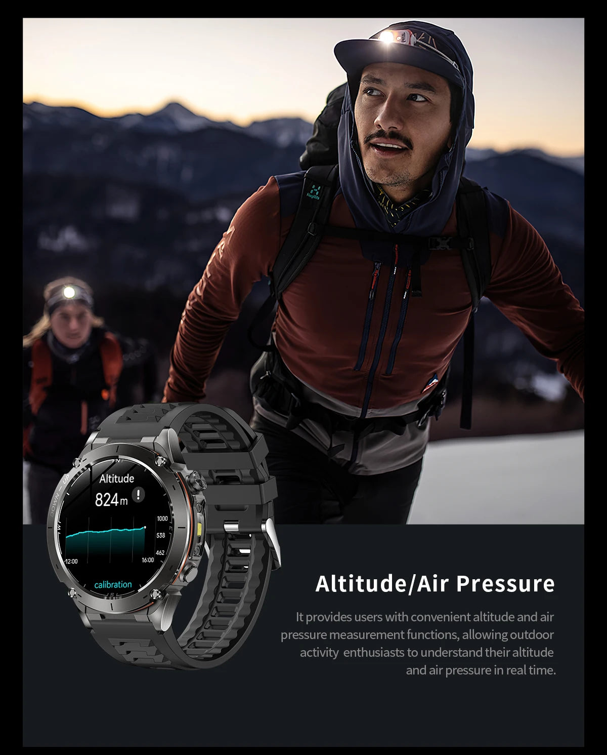 Beach Camp New GPS Smart Watch 1.43" Ultra HD Display Built-in GPS Compass 170 Sports Modes Voice Calling 10ATM Waterproof Smart Braceletes