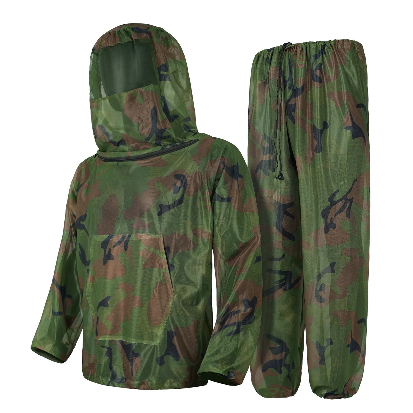 Beach Camp Outdoor Hunting Fishing Clothing Camouflage Hooded Ghillie Suit Jungle Camping Hiking Gardening Work Wear Mosquito Proof Clothes