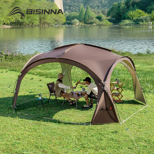 Beach Camp 8-10 Person Outdoor Camping Dome Tent Luxury Large Round Canopy Silver-coated Shelter Garden Beach Picnic Family Awning