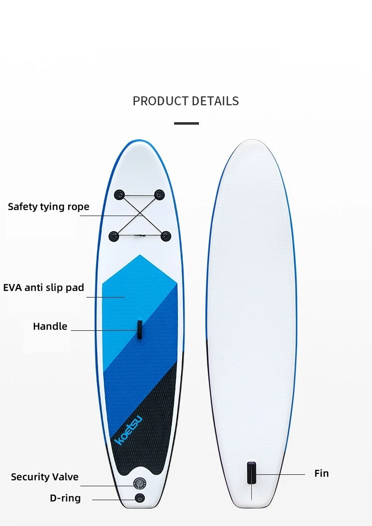 Beach Camp Inflatable Stand Up Paddle Board SUP Board Surfboard Kayak Water Sport Surf Set Paddleboard Fin Foot Rope Pump Inflator Canoe