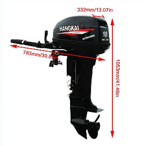 Beach Camp 18HP 2 Stroke Outboard Motor, Fishing Boat Engine Water Cooling 246CC Heavy Duty Boat Engine Marine Engine with CDI Ignition