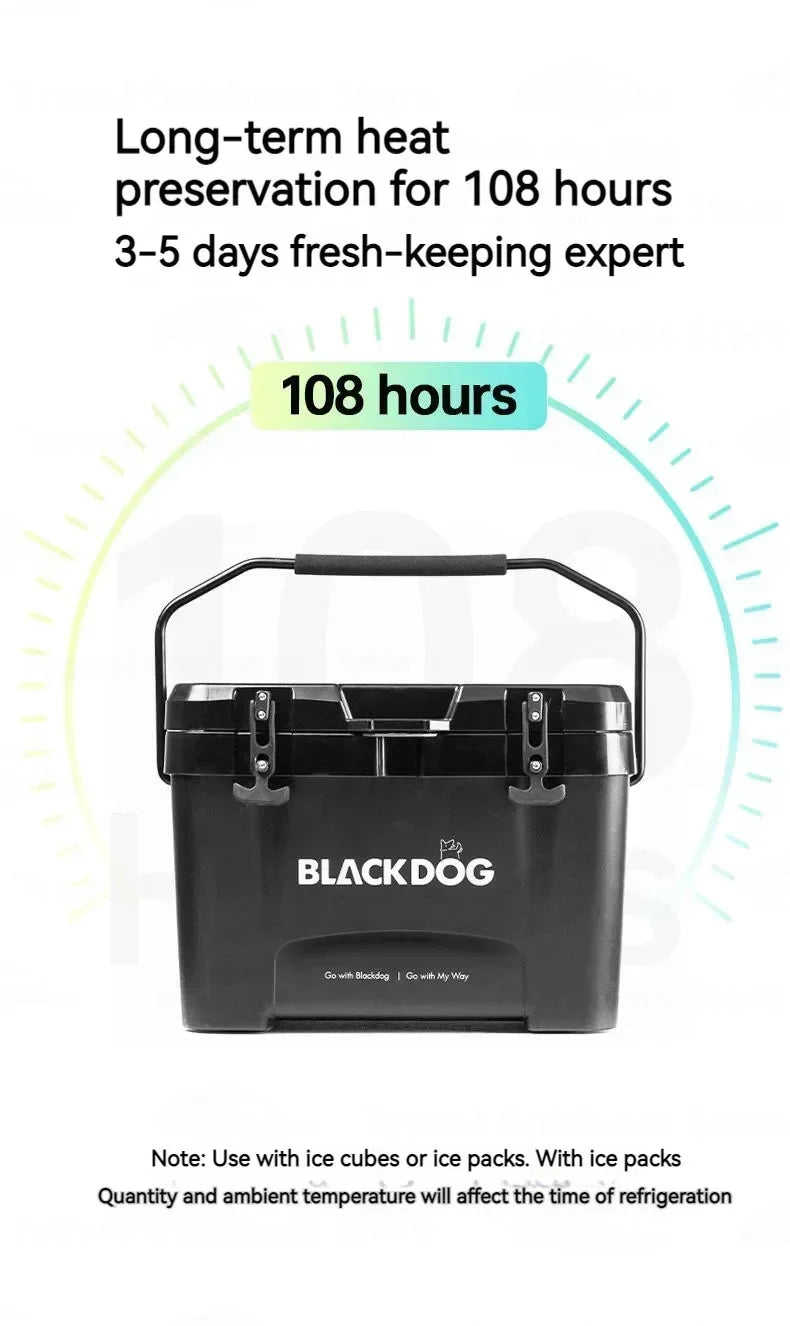 Beach Camp BLACKDOG 26L Large Space Camping PP Insulation Box 108h Keep Fresh Outdoor Travel Food Ice Bucket Cooler Box Fridge Ultralight