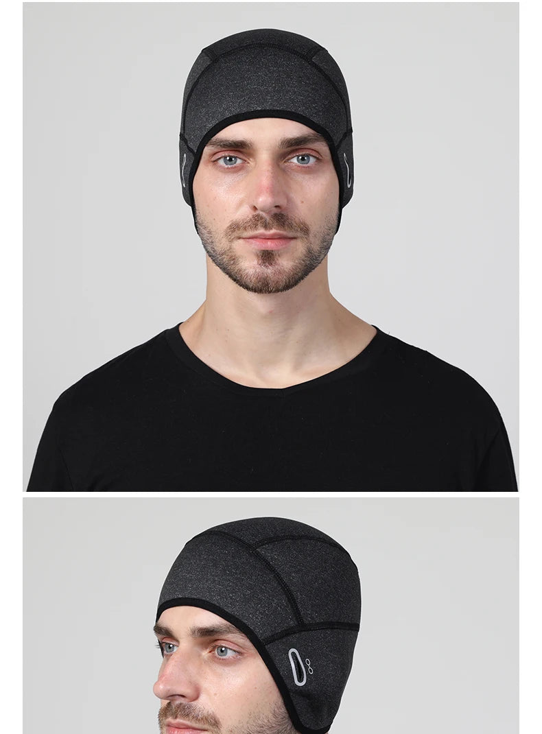 Winter outdoor cycling warm hat helmet lined with ear protection windproof fleece warm hat mountaineering and skiing cold-proof