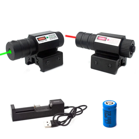 Beach Camp Rifle Pistol Laser Sight Red Green Laser Sight with 10180 Rechargeable Battery 11mm 20mm Picatinny Rail Mount