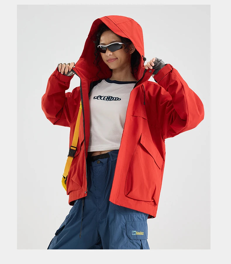 Beach Camp Outdoor Women's Waterproof Jacket Mountain Climbing Workwear Windbreaker Men Loose Fit Windproof Spring Autumn Vibe Hiking Coat