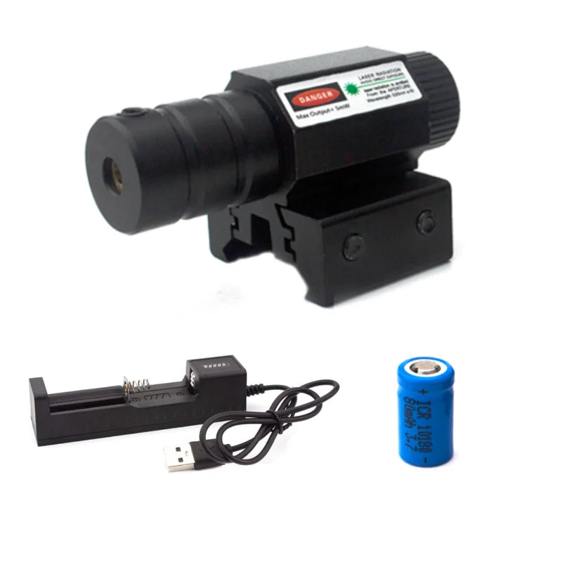 Beach Camp Rifle Pistol Laser Sight Red Green Laser Sight with 10180 Rechargeable Battery 11mm 20mm Picatinny Rail Mount