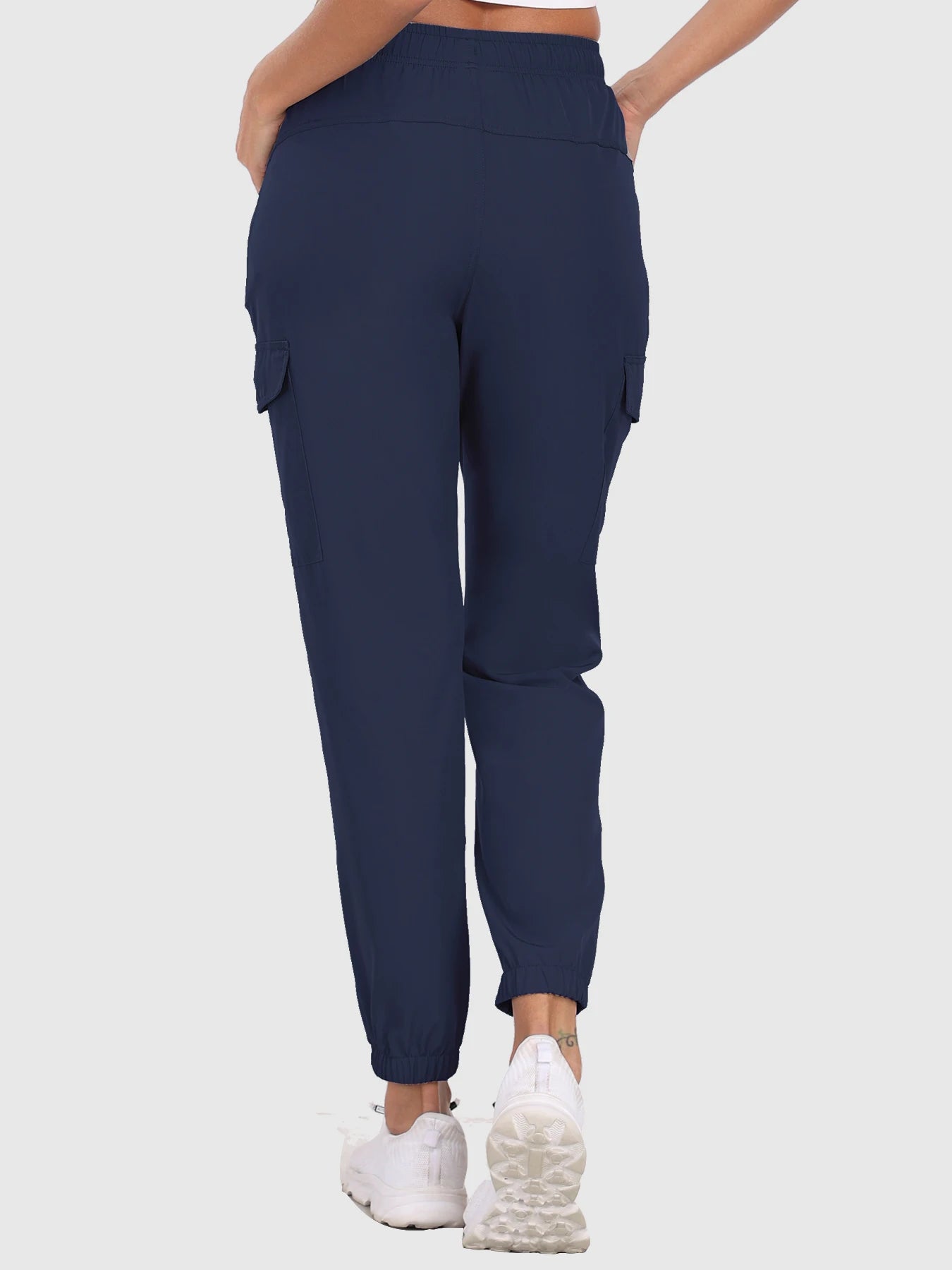 Hiking Pants for Women UPF 50+ Cargo Quick Dry Water Resistant Elastic Waist Zip Pockets，Travel work Lightweight Running