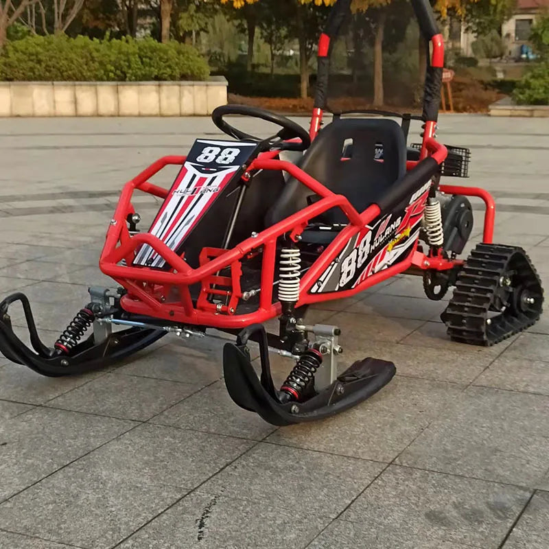 Snowmobile 168cc 150cc Snow Gasoline Scooter Chain Driver Winter Sports Mini Snowmobile Kids Continuously Variable Transmission