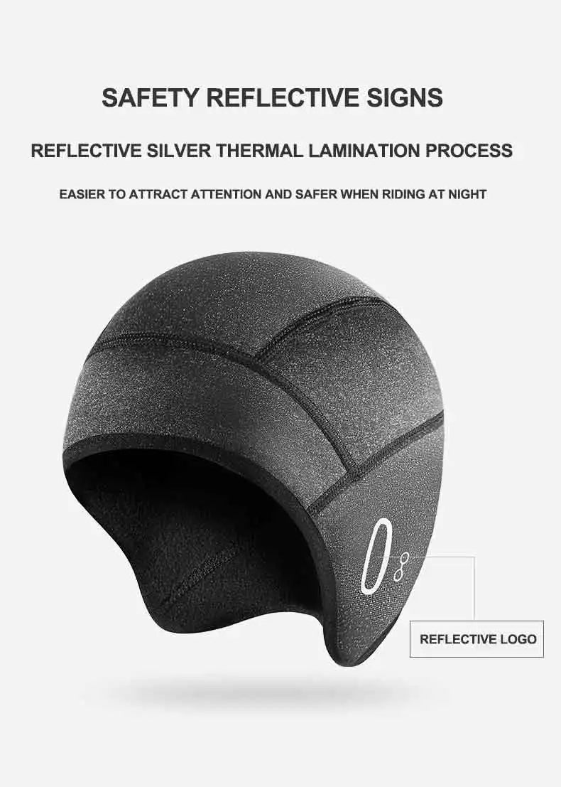 Winter outdoor cycling warm hat helmet lined with ear protection windproof fleece warm hat mountaineering and skiing cold-proof