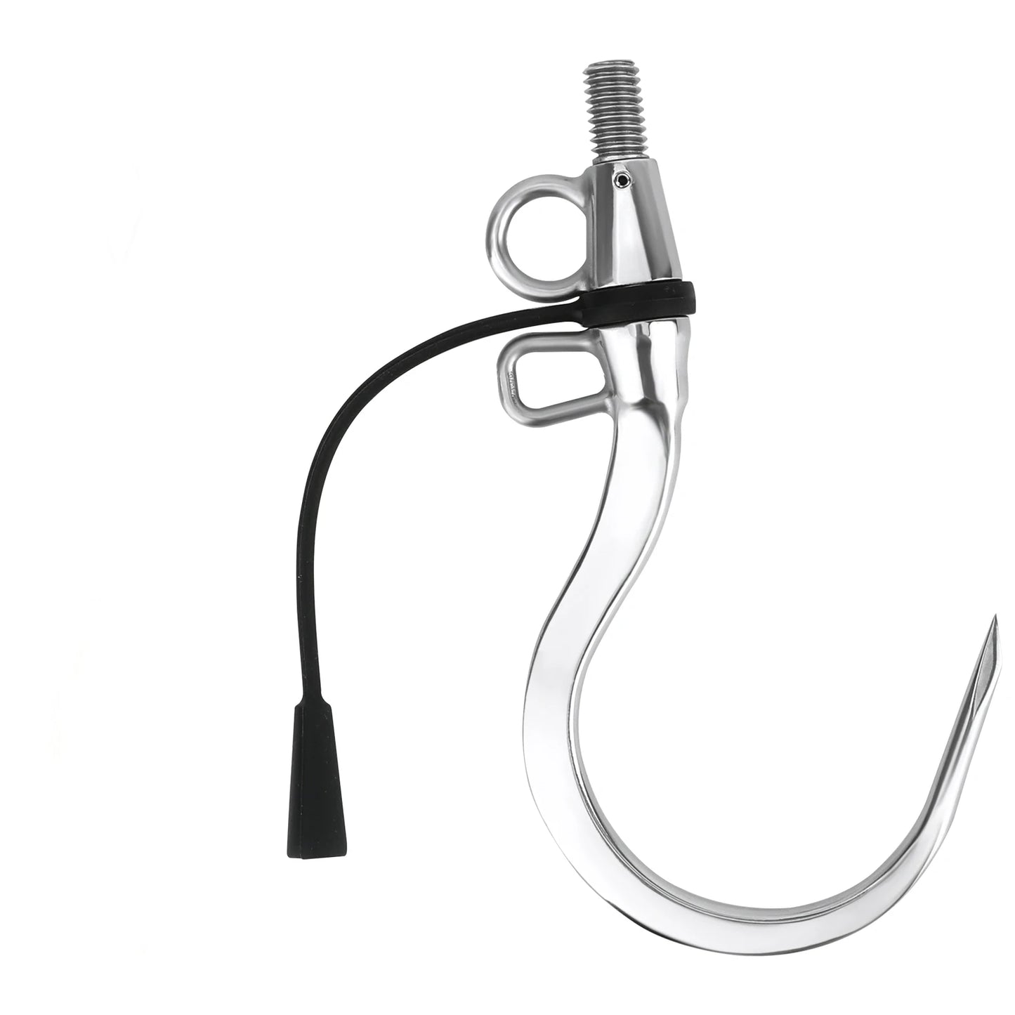 SANLIKE Double Hole Fishing Spear Hook with 1/2 UNC Stainless Steel Fish Gaff for Freshwater Saltwater Fishing Tool Accessories