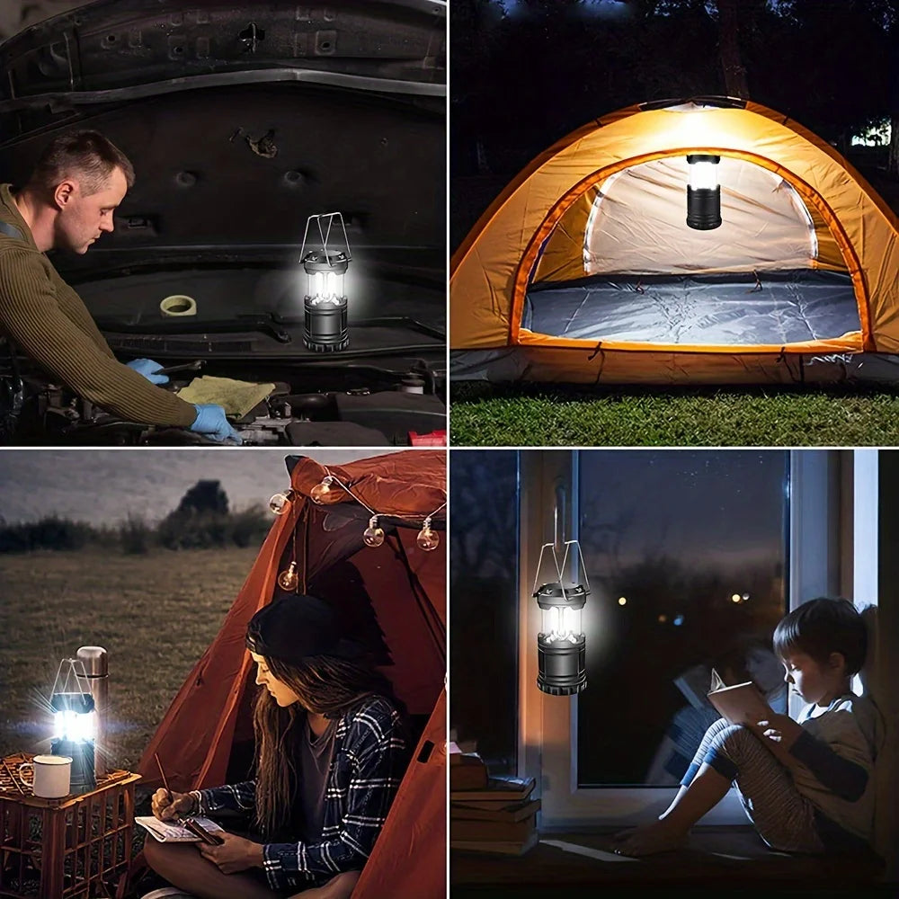 Camp Lamp, Outdoor Tent Light, Portable Lantern, Multifunctional Emergency Light, Battery Powered (Batteries Not Included)