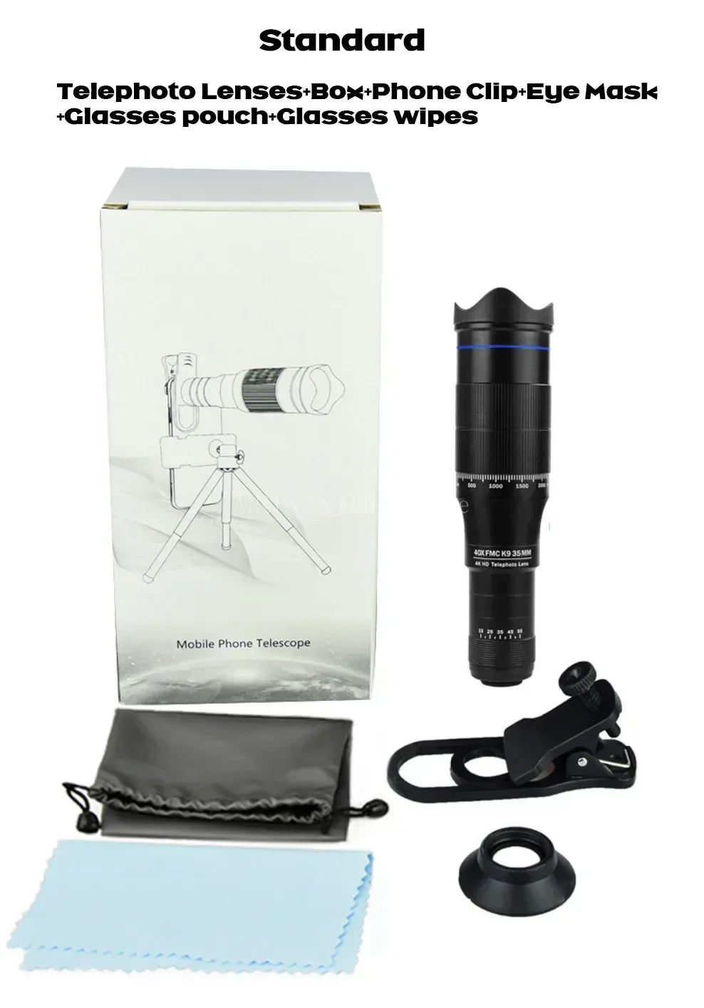 Beach Camp Professional Telescope Monocular HD 40X Zoom Phone Lens Camera Telephoto With Tripod Metal Telescope For Tourism Camping