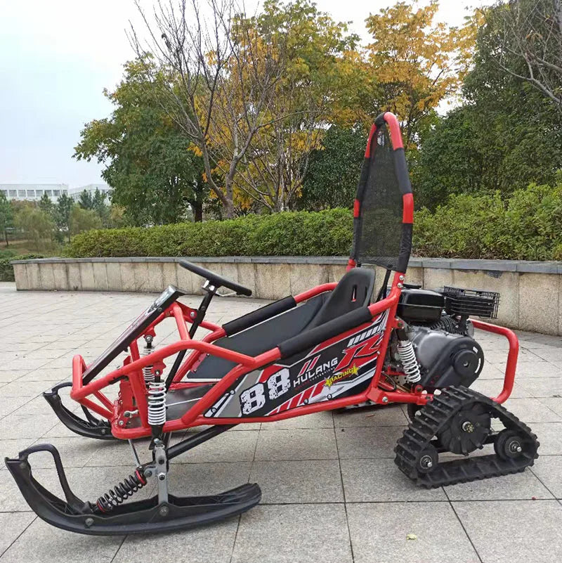 Snowmobile 168cc 150cc Snow Gasoline Scooter Chain Driver Winter Sports Mini Snowmobile Kids Continuously Variable Transmission