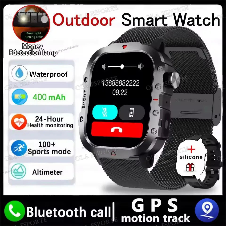 Beach Camp 2025 New LED Men's Smartwatch Bluetooth Talking Smartwatch Multi Sport Mode Health Monitor Outdoor Sport Smart Watch For Android