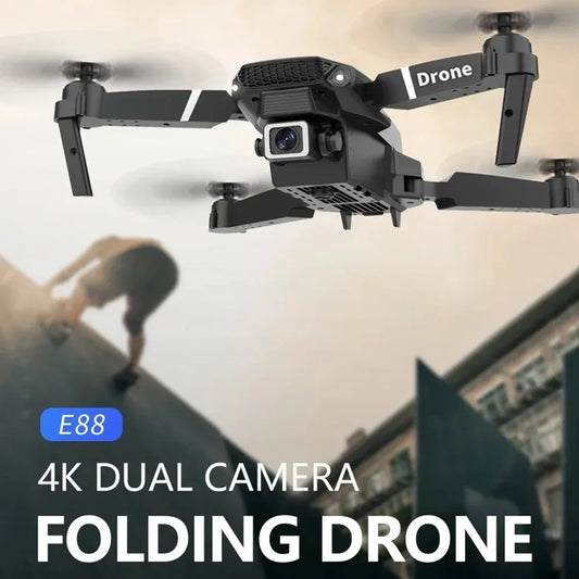 Beach Professional 4K Wide Angle Drone E88 with HD Camera Wi-Fi FPV Height Hold Foldable RC Quadrotor for Kids Toys