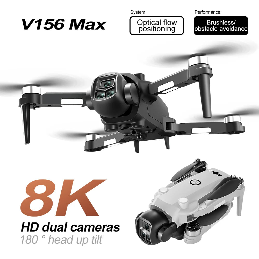 Beach Camp Drone 4K Professional HD Dual-Camera Obstacle Avoidance 5G Wi-Fi with Screen Remote Control Quadcopter Optical Flow Drone