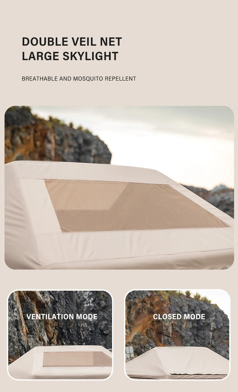 Beach Camp Outdoor Camping 3-4 Person Portable Waterproof Family Awning Beach Tent Quick Opening Fishing Tent Picnic Park Anti-UV Shade