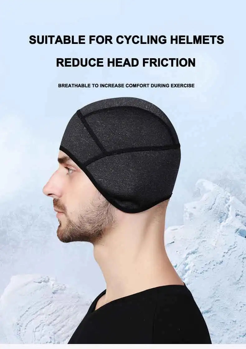 Winter outdoor cycling warm hat helmet lined with ear protection windproof fleece warm hat mountaineering and skiing cold-proof