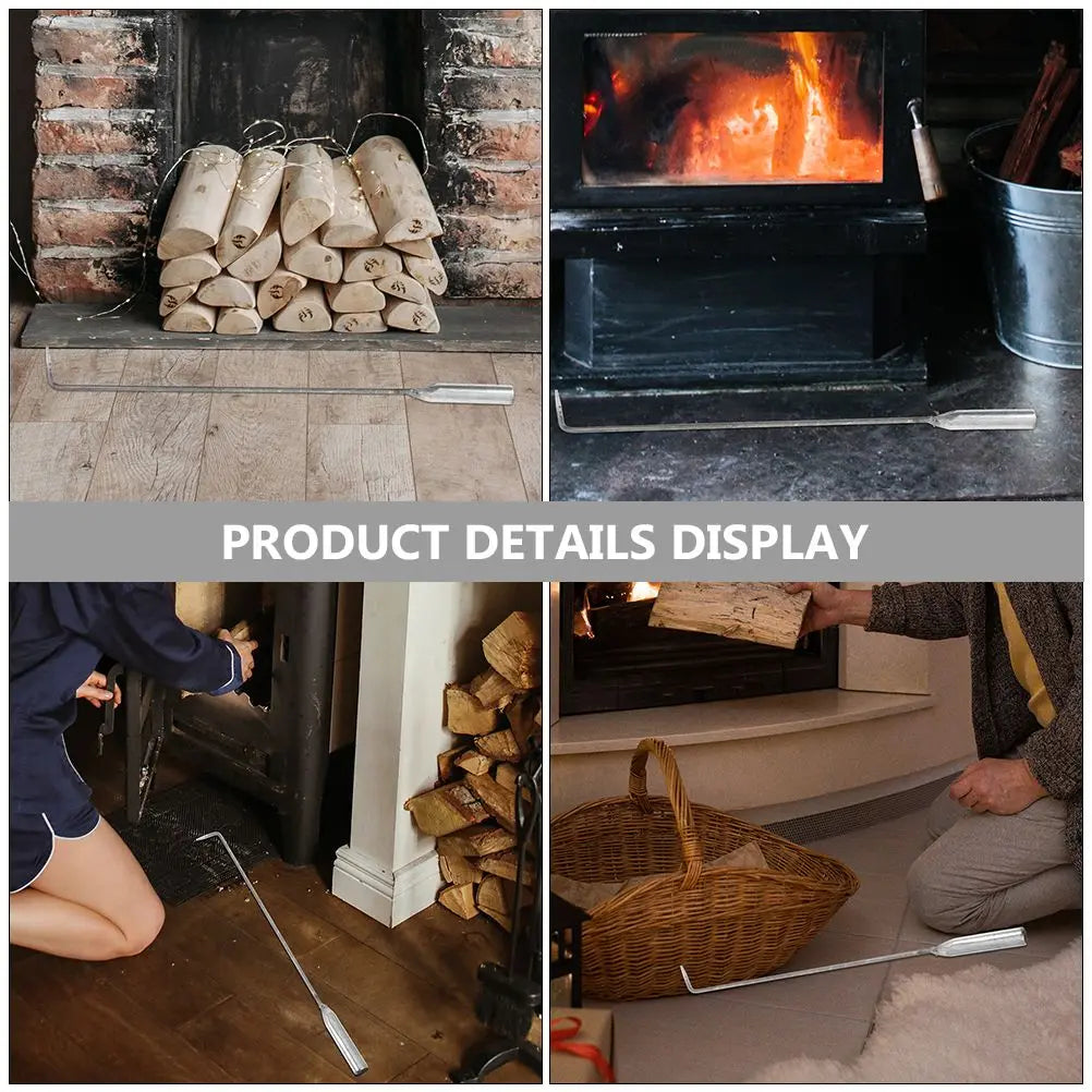 Beach Camp BBQ Hook Fire Pit Poker Steel Fireplace Tool Camping Accessories Durable Lightweight Portable Design Suitable for Gatherings