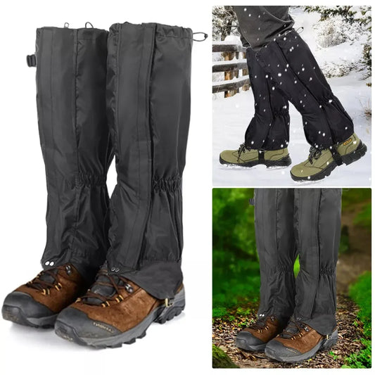Beach Camp Waterproof Camping Hiking Leg Gaiters Breathable Zipper Snow Boot Gaiters Outdoor Black Walking Boot Gaters Mountain Climbing