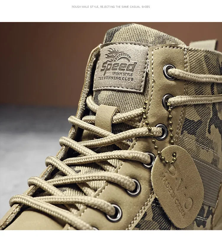 Beach Camp Camouflage Boots for Men Autumn Winter Platform Desert Boots Outdoor High-top Shoes Men Ankle Boots Buty Robocze Meskie