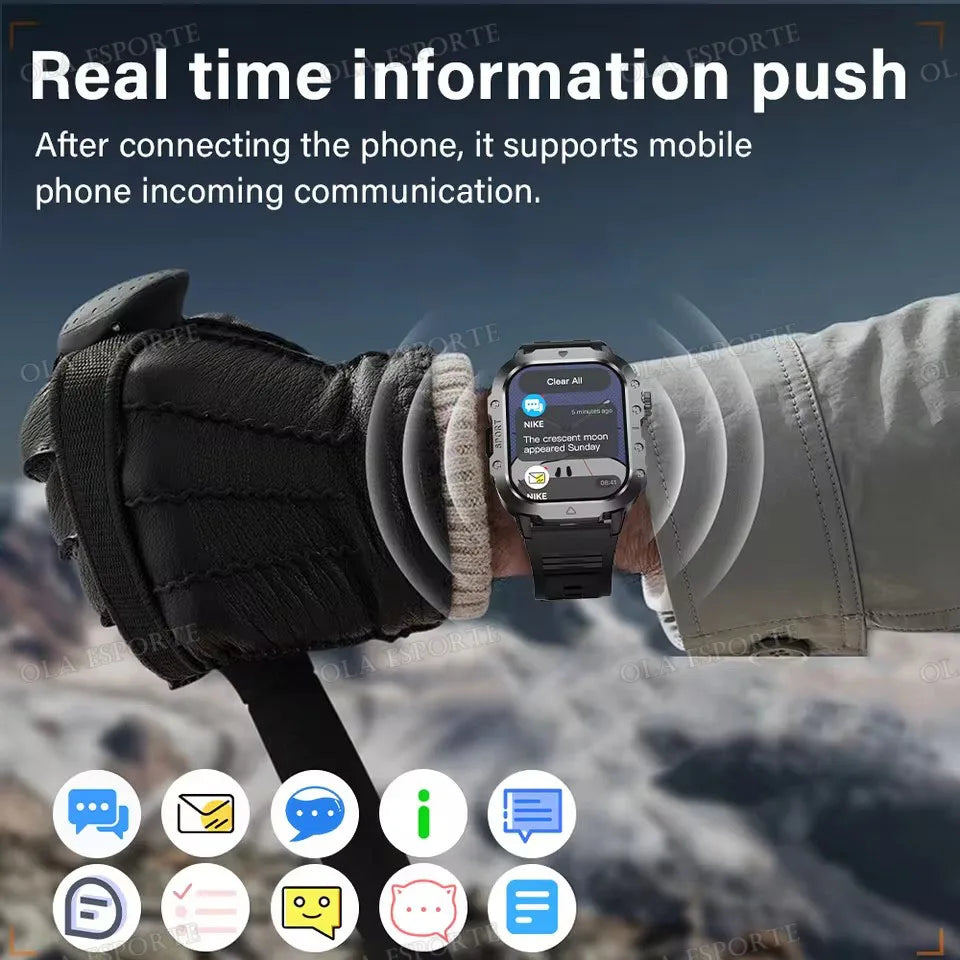Beach Camp 2025 New LED Men's Smartwatch Bluetooth Talking Smartwatch Multi Sport Mode Health Monitor Outdoor Sport Smart Watch For Android