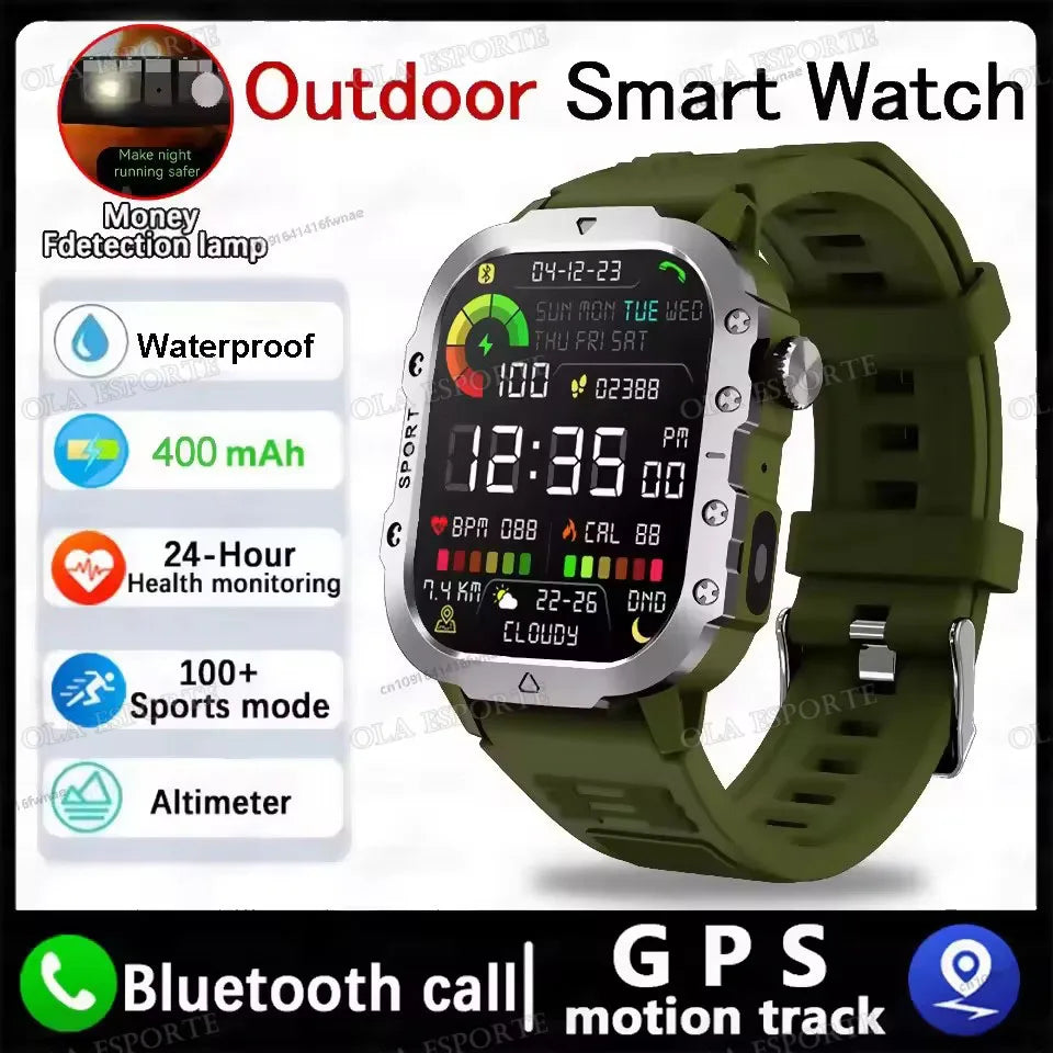 Beach Camp 2025 New LED Men's Smartwatch Bluetooth Talking Smartwatch Multi Sport Mode Health Monitor Outdoor Sport Smart Watch For Android