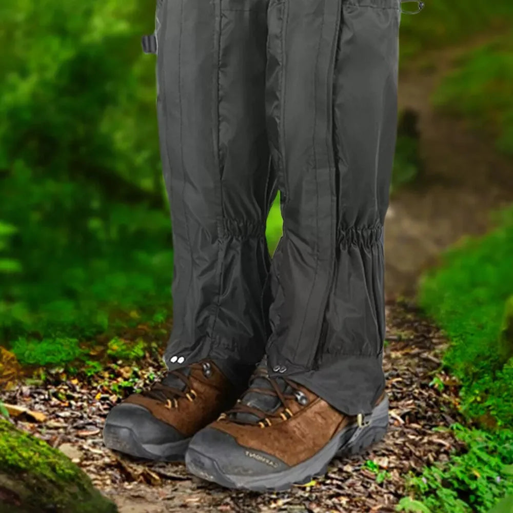 Beach Camp Waterproof Camping Hiking Leg Gaiters Breathable Zipper Snow Boot Gaiters Outdoor Black Walking Boot Gaters Mountain Climbing
