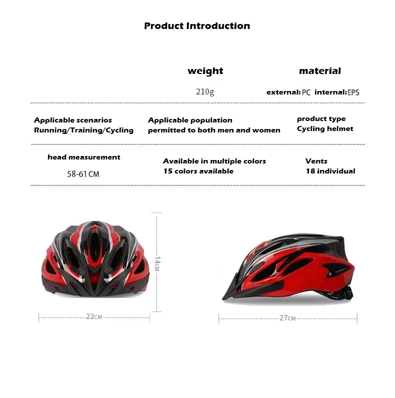 Beach Camp Cycling Safety Helmet Man Women Road Mountain Bike Helmet Outdoor Bicycle Skateboard Scooter Integrally-Molded Ultralight Helmet