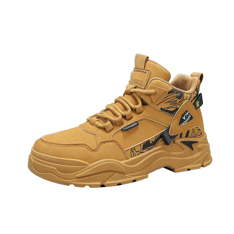 New Outdoor Boots Men's High Top British Style Cargo Short Boot Help Men's Outdoor Leisure Mountaineering Boots