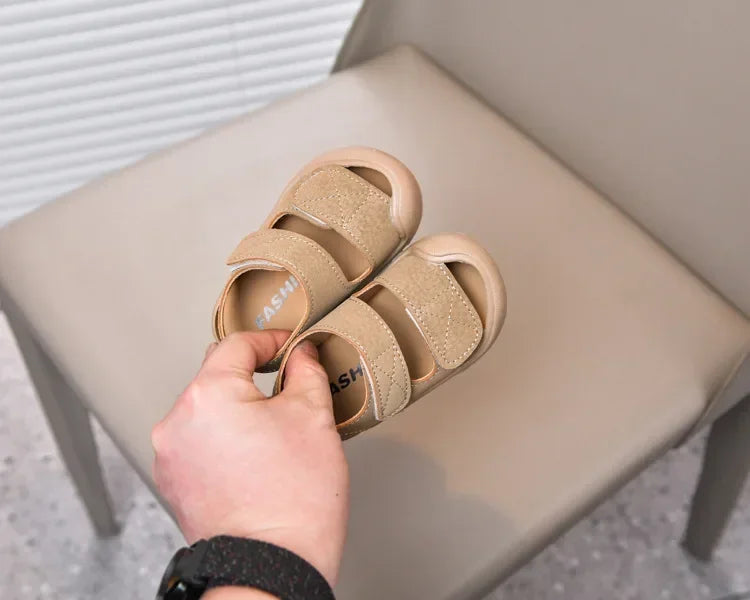 Baby Beach Shoes Toes Capped Anti-kicked Toddler Kids Walking Shoes Non-slip Soft Sole 2025 Summer Boys Girls Sandals Versatile