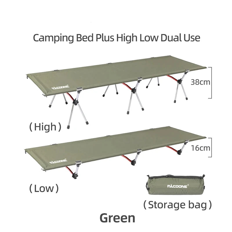 Beach Camp Portable Camping Cot Lightweight Collapsible Sleeping Bed Tourist Hiking Backpacking Folding Tent Bed Outdoor Single Bed
