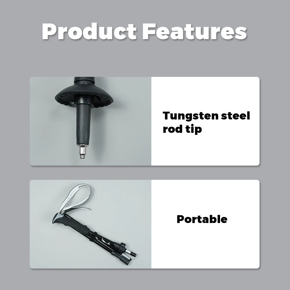 Hiking poles trekking poles hiking sticks collapsible hiking 1pc ultralight folding hiking sticks for adults, hiking gear