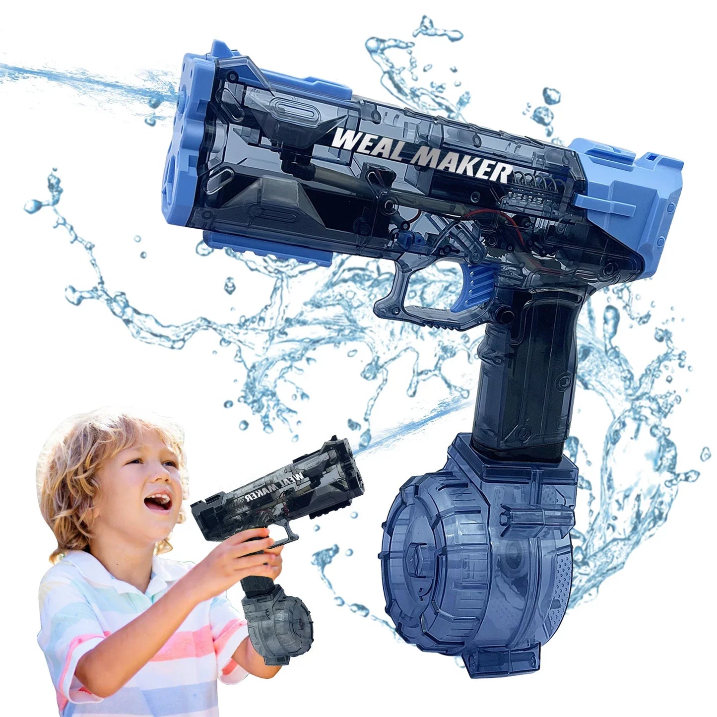 Beach Camp Electric Water Gun 2025 New Pool Beach Toys for Kids Electric Water Pistol Toy Automatic Squirt Water Gun Transparent Continuous Blaster Gifts