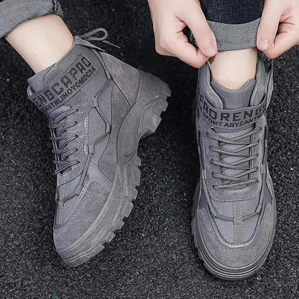 Men's High Top Hiking Boots Non-Slip Outdoor Trekking Tactical Military Boots Ankle Protctor Camping Climbing Biking Work Shoes