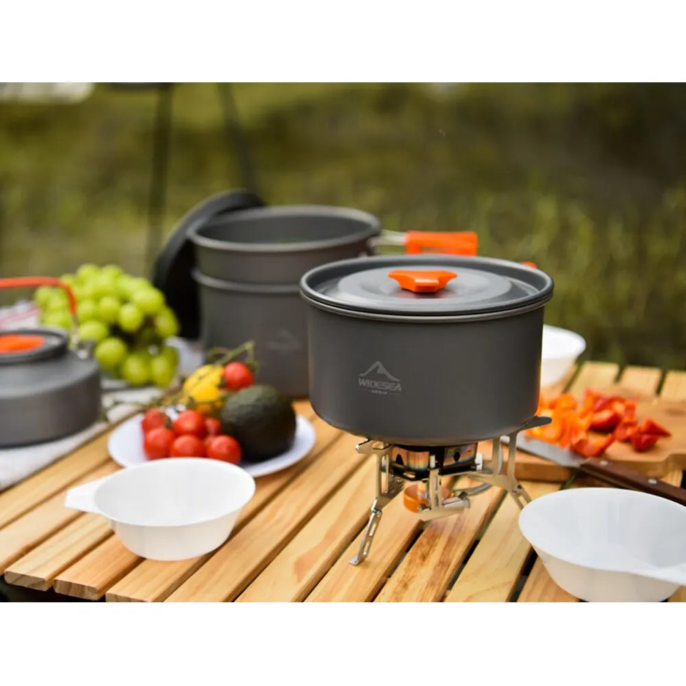 Beach Camp Camping Tableware Outdoor Cookware Set Pots Tourist Dishes Bowler Kitchen Equipment Gear Utensils Hiking Picnic Travel