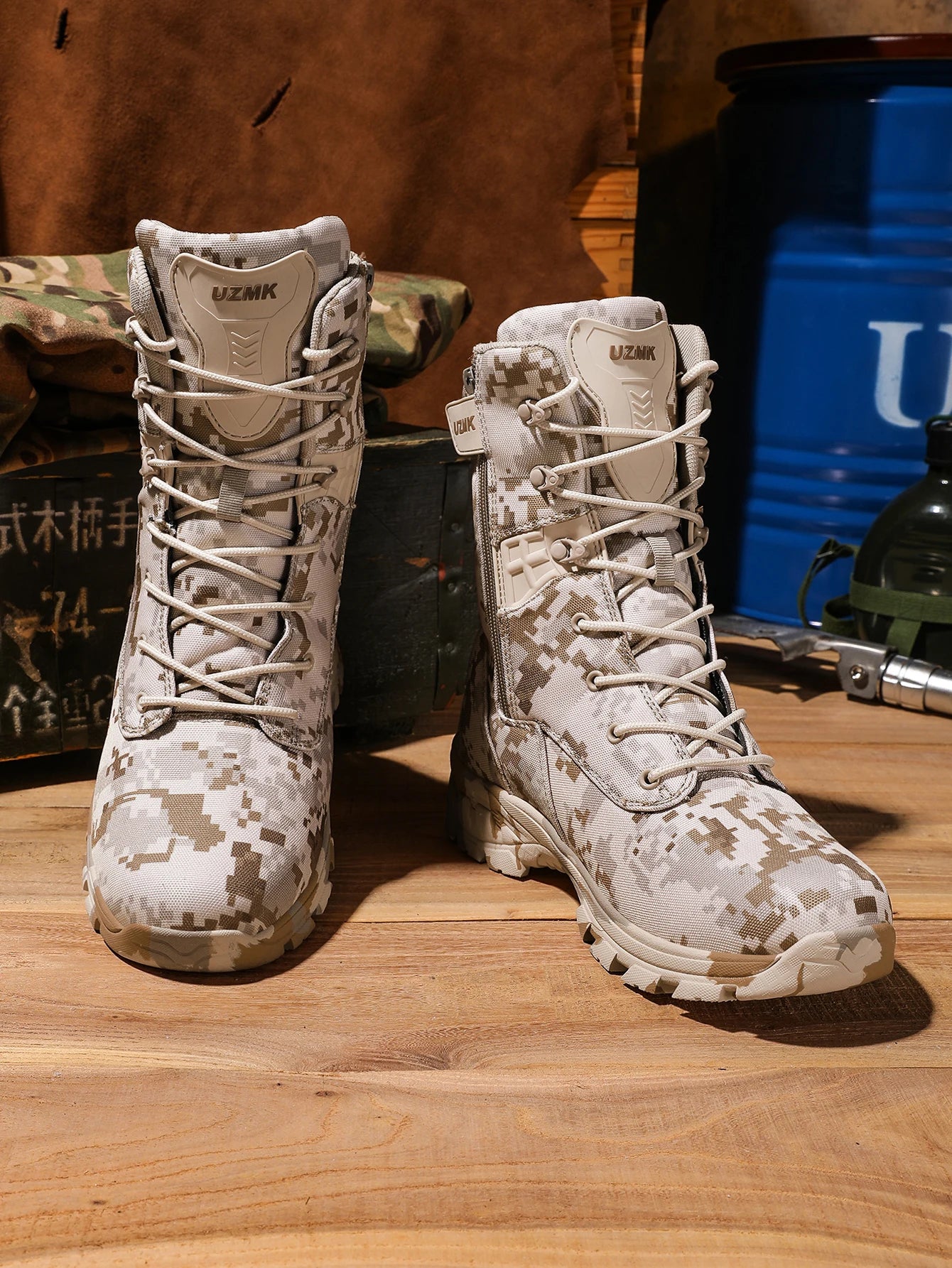 Men's Camouflage Tactical Boots Mountaineering Hiking Desert Waterproof Work Safety Shoes Ankle Boots Men's Outdoor Boots