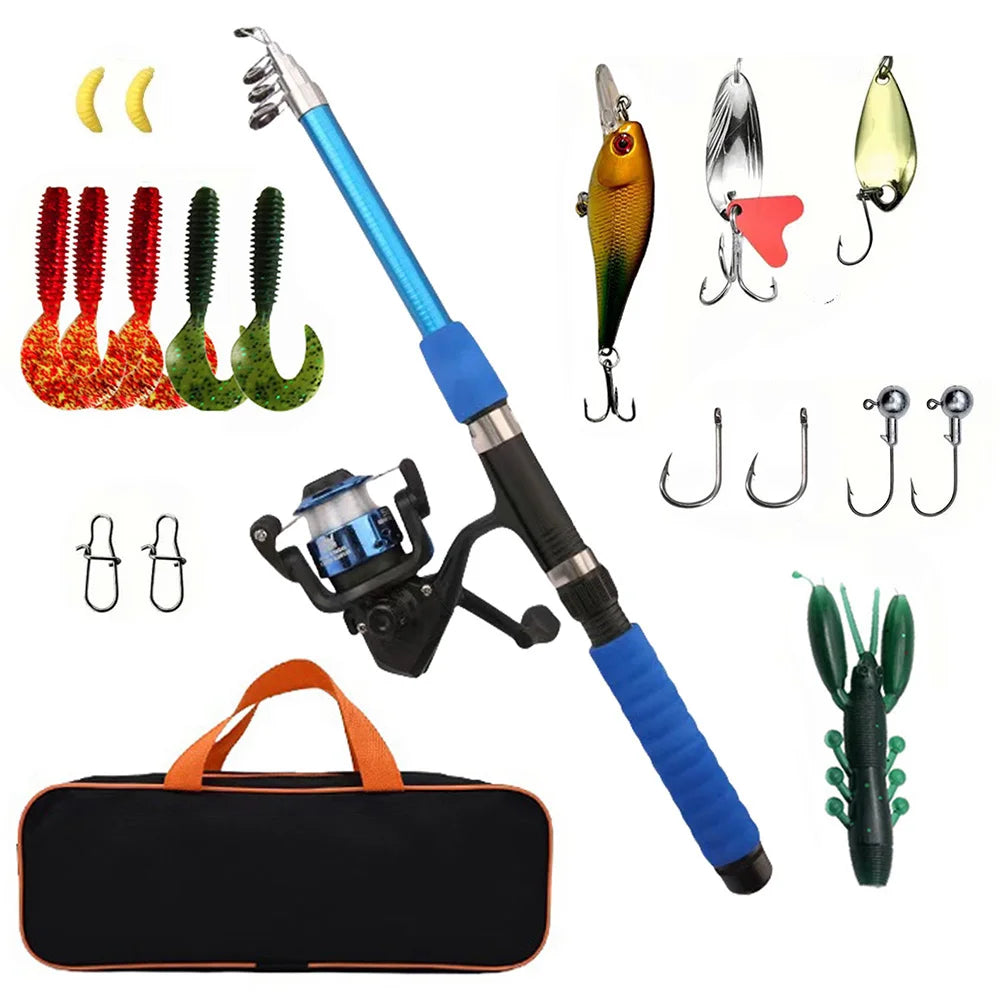 Fishing set 1.8m fishing rod and fishing wheel Fish float bait set Telescopic rod rotary fishing wheel saltwater Fresh water