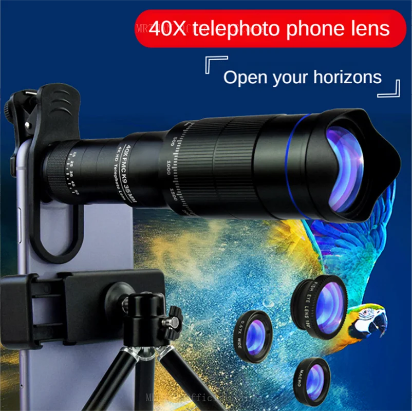 Beach Camp Professional Telescope Monocular HD 40X Zoom Phone Lens Camera Telephoto With Tripod Metal Telescope For Tourism Camping