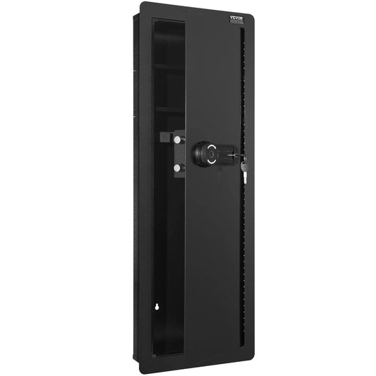 42.91" Tall Wall Gun Safe, 4-Tier Hidden Gun Safe with Keypad & Fingerprint, 3 Removable Shelves & 6 Key Holders, Q235 Cold-Roll