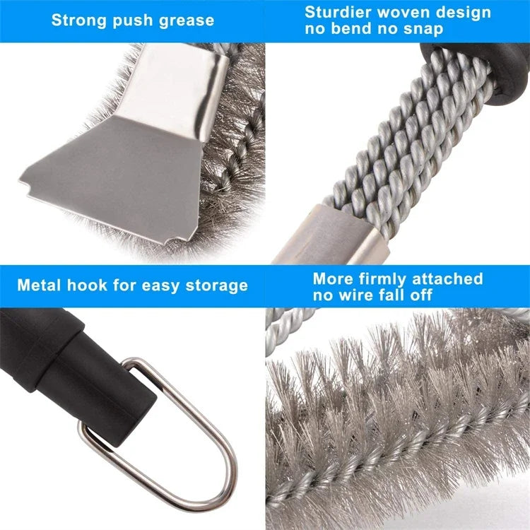 Grill Brush - Bristle Free BBQ Grill Brush - Rust Resistant Stainless Steel Barbecue Cleaner - Great Grilling Accessories