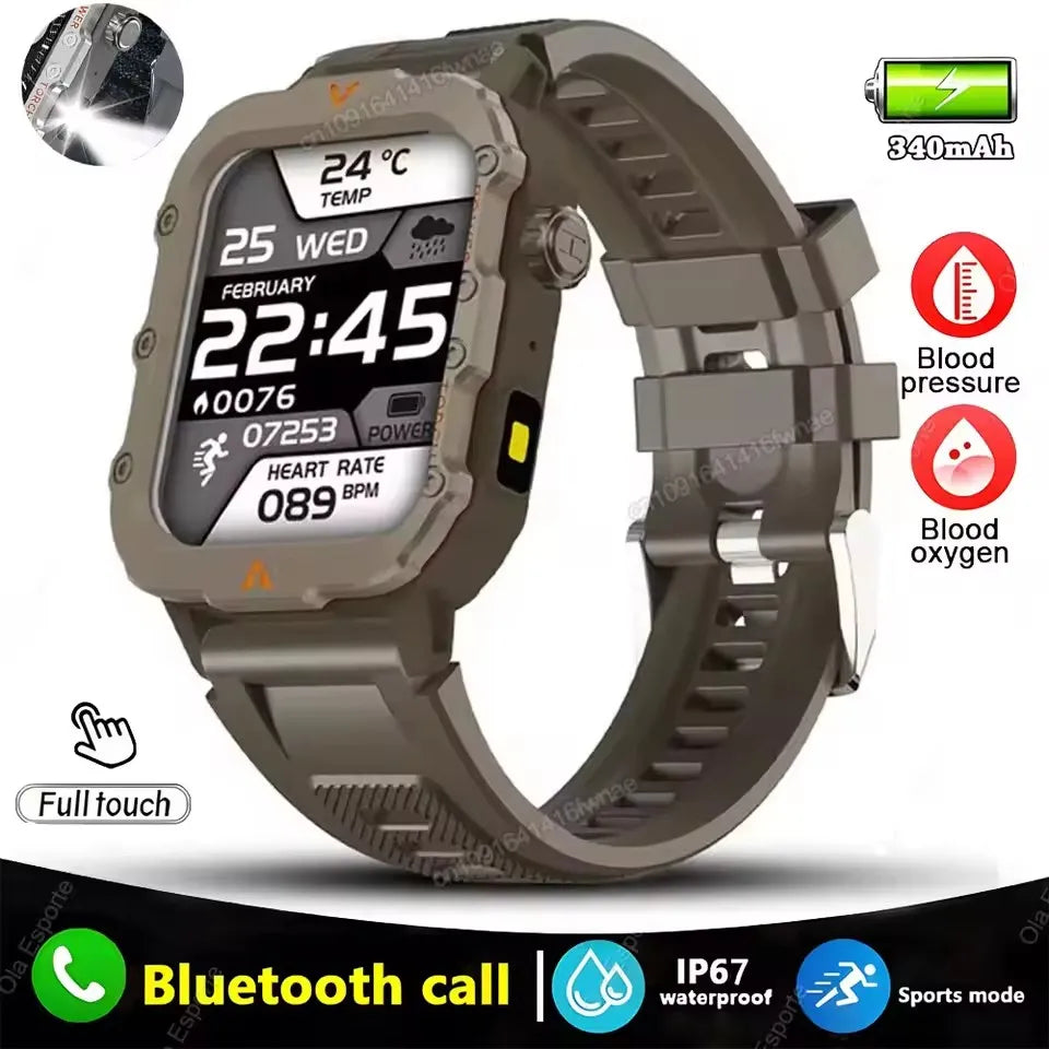 Beach Camp 2025 New LED Men's Smartwatch Bluetooth Talking Smartwatch Multi Sport Mode Health Monitor Outdoor Sport Smart Watch For Android