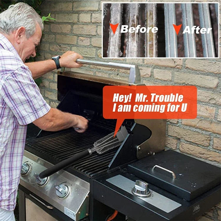 Grill Brush - Bristle Free BBQ Grill Brush - Rust Resistant Stainless Steel Barbecue Cleaner - Great Grilling Accessories