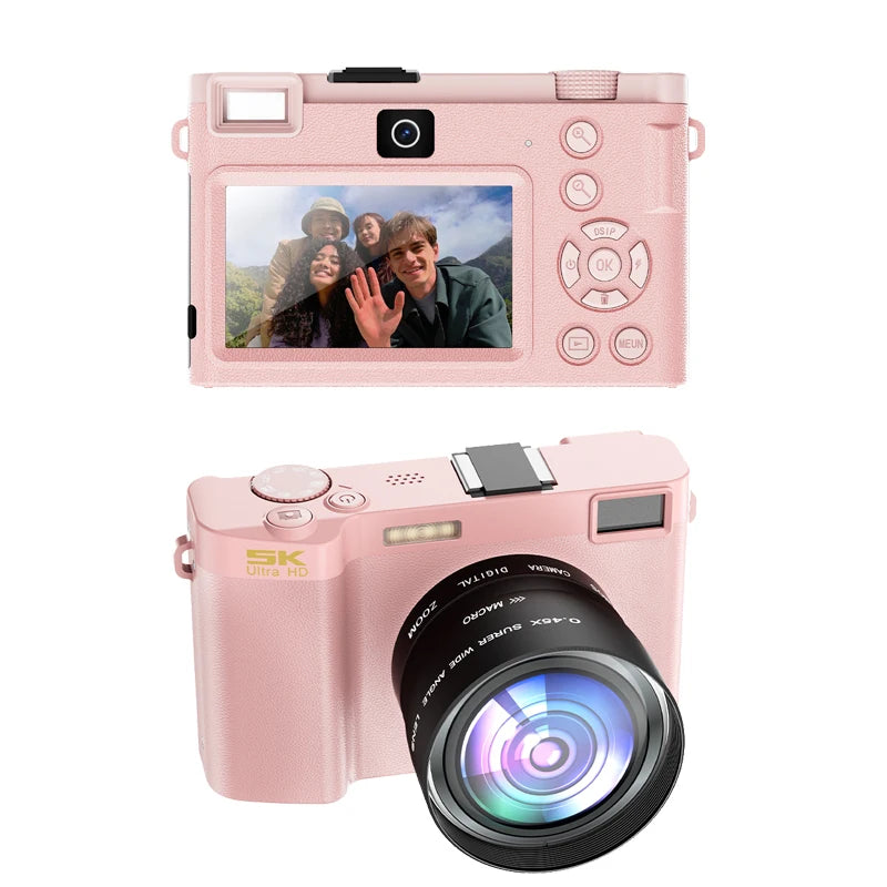 Beach Camp5K Professional Digital Camera WIFI Webcam Wide Angle Digital Zoom 64MP Camcorder Photography 3 Inch Screen Vlog Video Recorder