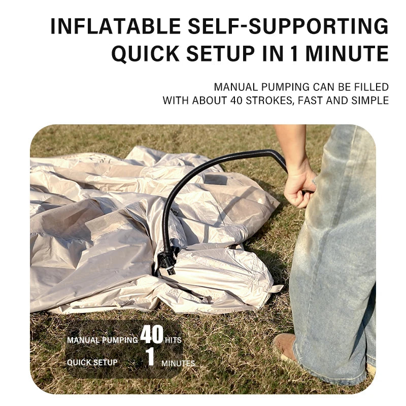 Beach Camp Outdoor Camping 3-4 Person Portable Waterproof Family Awning Beach Tent Quick Opening Fishing Tent Picnic Park Anti-UV Shade