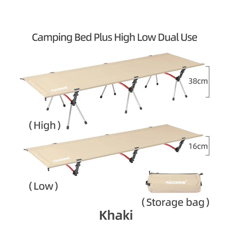 Beach Camp Portable Camping Cot Lightweight Collapsible Sleeping Bed Tourist Hiking Backpacking Folding Tent Bed Outdoor Single Bed