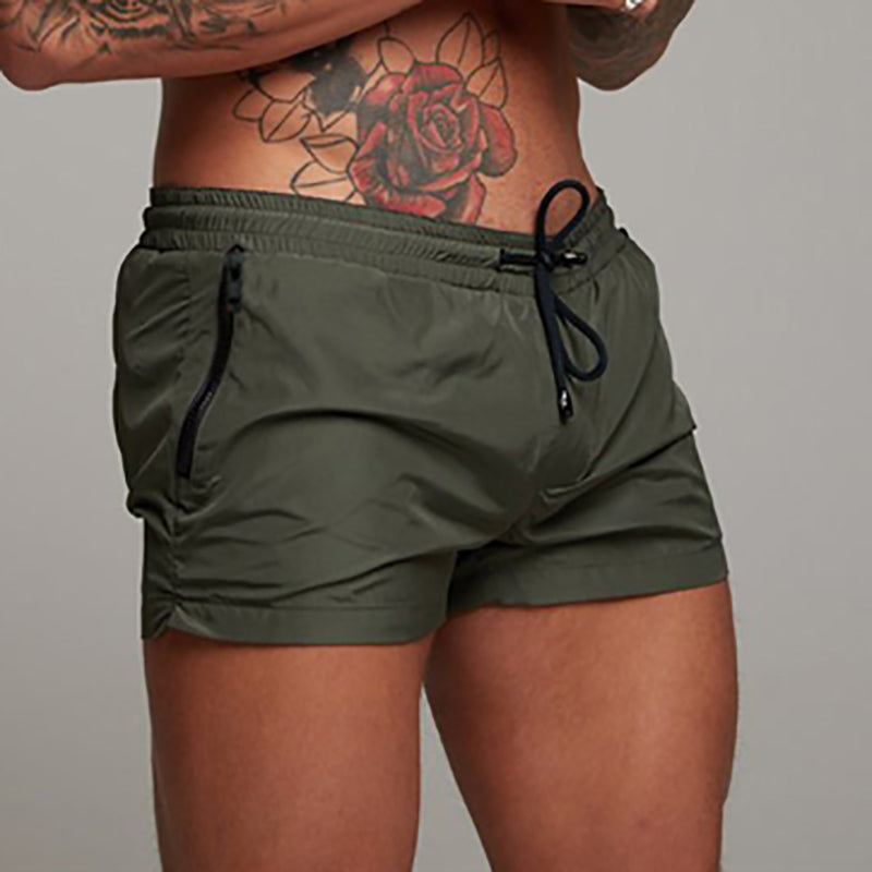 Beach Camp Men's Swimsuit Swim Shorts Summer Casual Beach Board Shorts   for Men Quick Dry Running Surf Fitness Gym Shorts Zipper Pocket