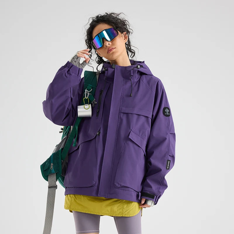 Beach Camp Outdoor Women's Waterproof Jacket Mountain Climbing Workwear Windbreaker Men Loose Fit Windproof Spring Autumn Vibe Hiking Coat