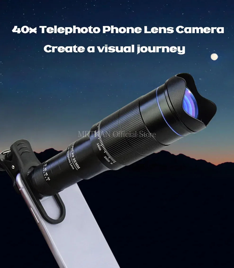 Beach Camp Professional Telescope Monocular HD 40X Zoom Phone Lens Camera Telephoto With Tripod Metal Telescope For Tourism Camping